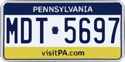 PA license plate MDT5697