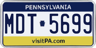 PA license plate MDT5699