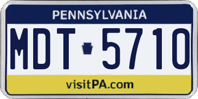PA license plate MDT5710