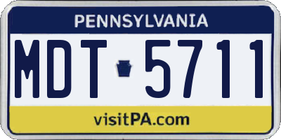 PA license plate MDT5711