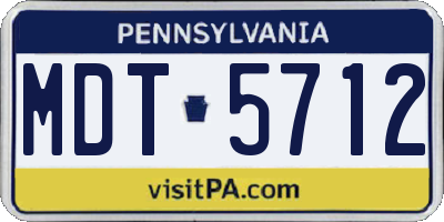 PA license plate MDT5712