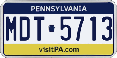 PA license plate MDT5713