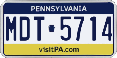 PA license plate MDT5714