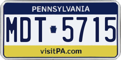 PA license plate MDT5715