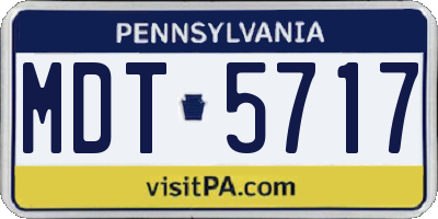 PA license plate MDT5717