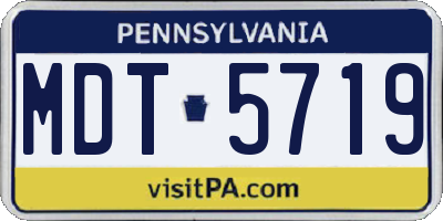 PA license plate MDT5719