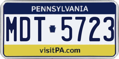 PA license plate MDT5723