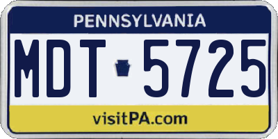 PA license plate MDT5725
