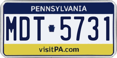 PA license plate MDT5731