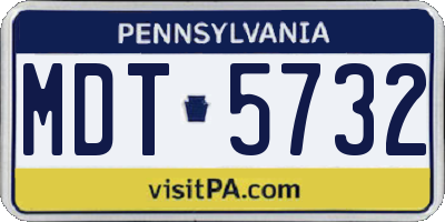 PA license plate MDT5732