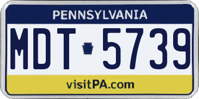 PA license plate MDT5739