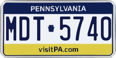 PA license plate MDT5740