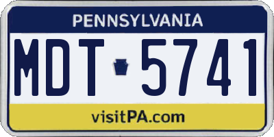 PA license plate MDT5741