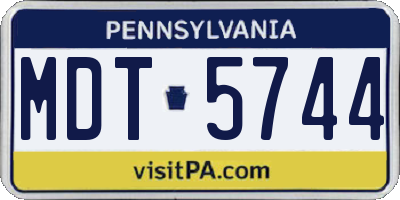 PA license plate MDT5744