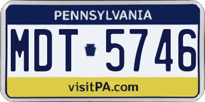 PA license plate MDT5746