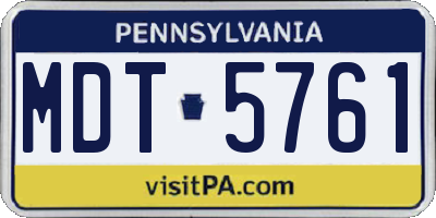 PA license plate MDT5761