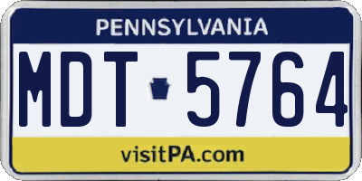 PA license plate MDT5764