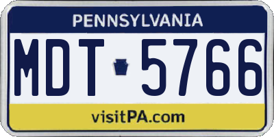 PA license plate MDT5766