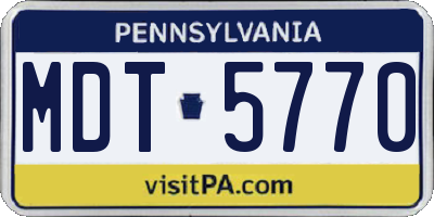 PA license plate MDT5770