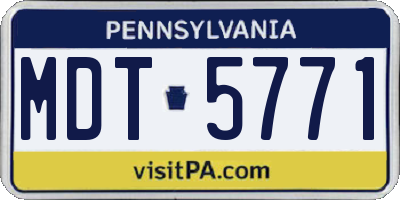 PA license plate MDT5771