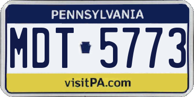 PA license plate MDT5773