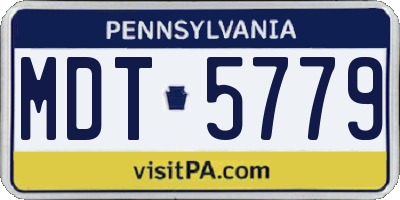 PA license plate MDT5779
