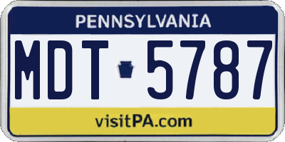 PA license plate MDT5787