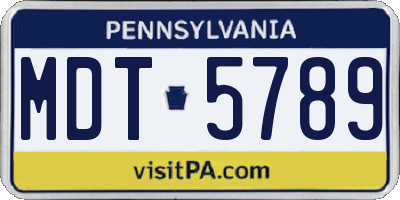 PA license plate MDT5789