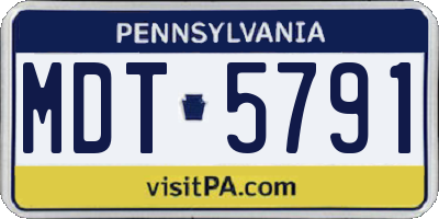 PA license plate MDT5791