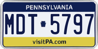 PA license plate MDT5797