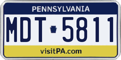 PA license plate MDT5811
