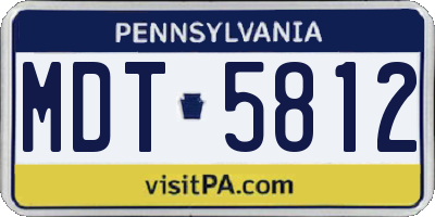 PA license plate MDT5812
