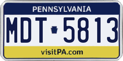 PA license plate MDT5813
