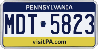 PA license plate MDT5823