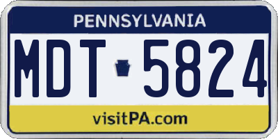 PA license plate MDT5824