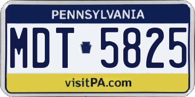 PA license plate MDT5825