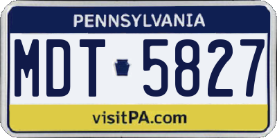 PA license plate MDT5827