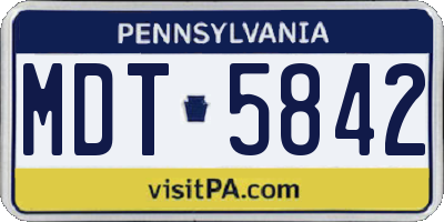 PA license plate MDT5842