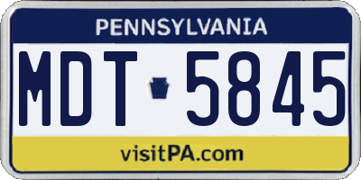 PA license plate MDT5845