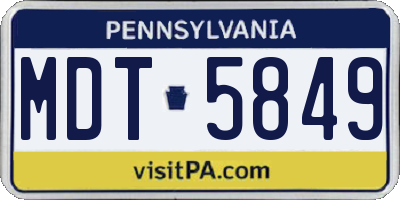 PA license plate MDT5849