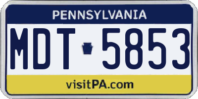 PA license plate MDT5853