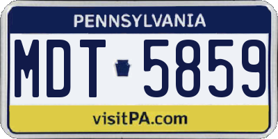 PA license plate MDT5859