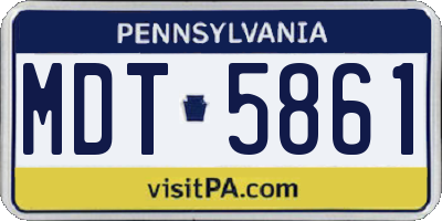 PA license plate MDT5861