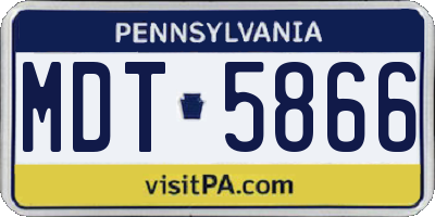 PA license plate MDT5866