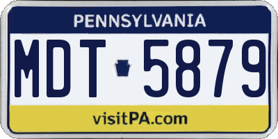PA license plate MDT5879