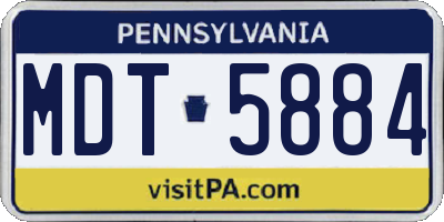 PA license plate MDT5884