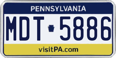 PA license plate MDT5886