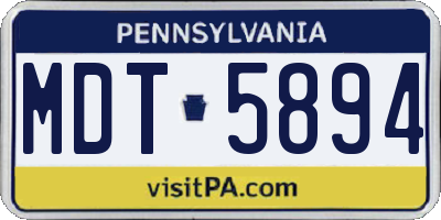 PA license plate MDT5894