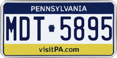 PA license plate MDT5895