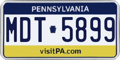 PA license plate MDT5899